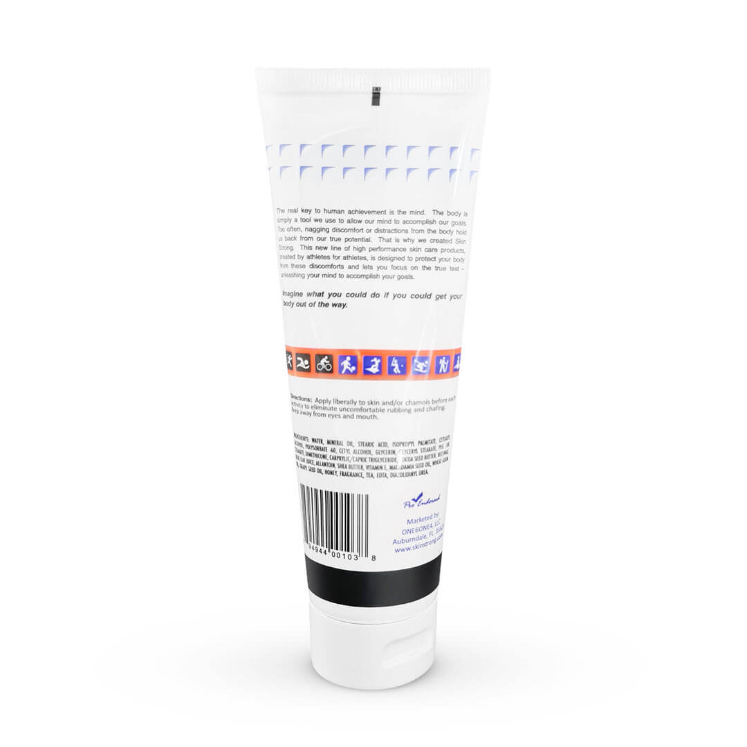 Skin Strong SLATHER Anti chafe cream, chamois cream, anti-clibster cream, paraben free with antifungal ingredients long lasting proteciton