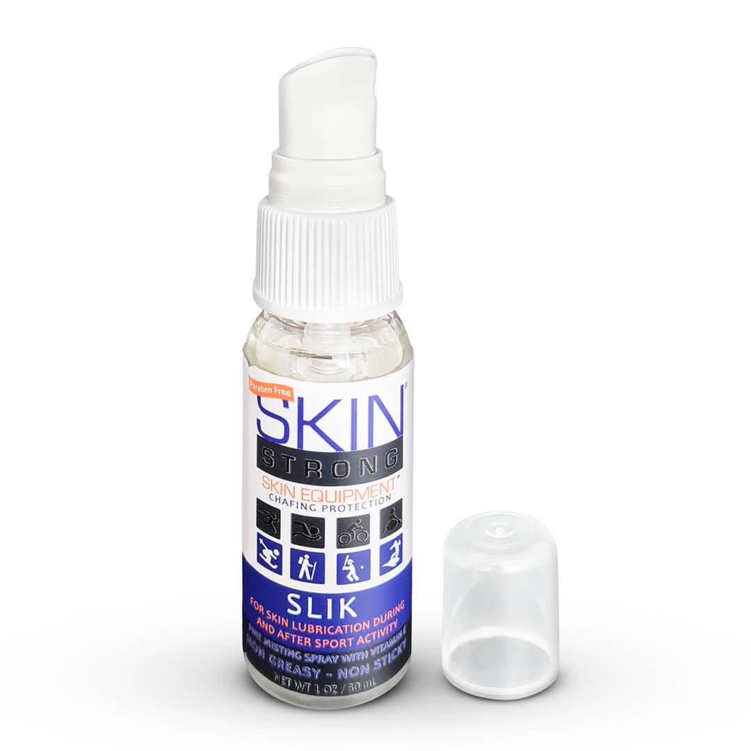 Skin Strong SLIK Anti-Chafe Spray, Anti-Blister Spray, Never greasy non stick with vitamin e. Anti Thigh Chafe anti underarm chafe.