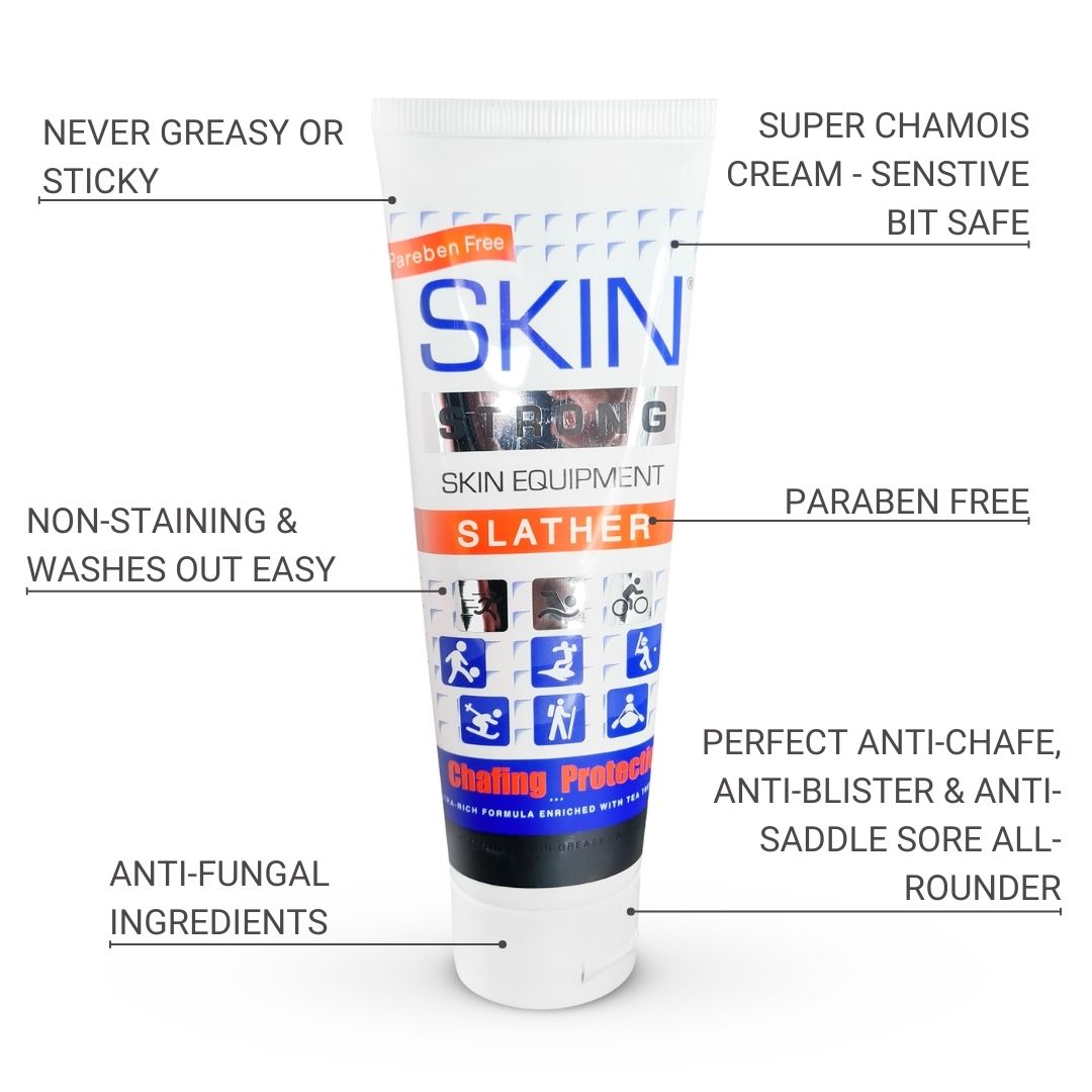 Skin Strong anti-chafe cream, anti-blister cream and chamois cream. sensitive bit safe even for women